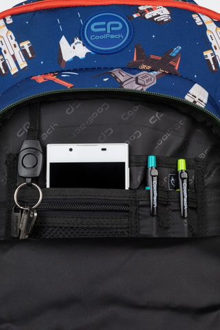 Sac à dos à roulettes  -  Coolpack - Blanc, bleu et orange