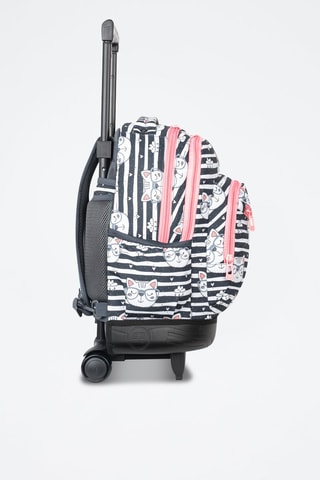 Sac à dos à roulettes  -  Coolpack - Blanc, rose et gris