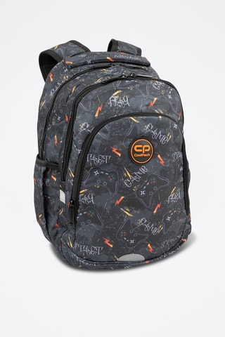 Sac à dos et trousse  -  Coolpack - Noir, orange et gris