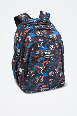 Sac à dos et trousse  -  Coolpack - Blanc, noir et bleu