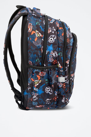 Sac à dos et trousse  -  Coolpack - Blanc, noir et bleu