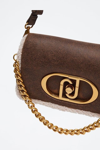 Sac porté épaule Lapuffy - Blanc, marron et doré