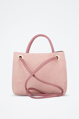 Sac à main en cuir de veau nubuck - Rose