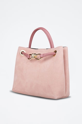 Sac à main en cuir de veau nubuck - Rose