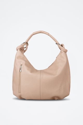 Sac porté épaule en cuir de veau - Beige