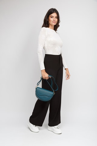 Sac bandoulière en cuir de veau - Bleu