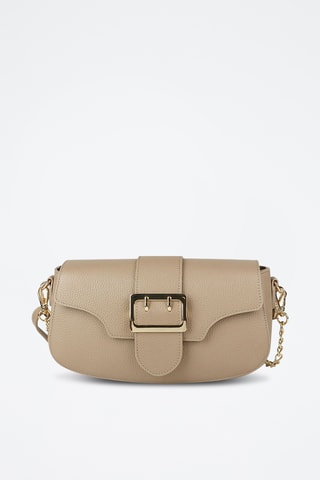 Sac porté épaule en cuir de veau - Beige