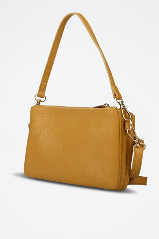 Sac porté épaule en cuir de veau - Jaune