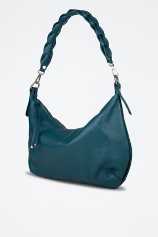Sac porté épaule en cuir de veau - Bleu
