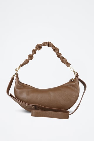 Sac porté épaule en cuir de veau - Taupe