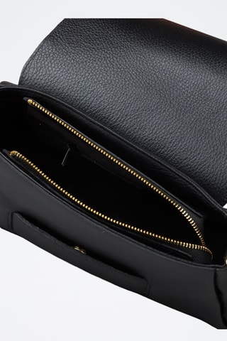 Sac porté épaule en cuir de veau - Noir