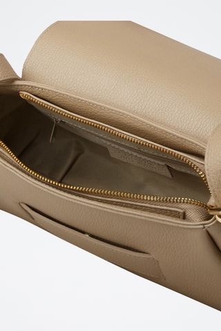 Sac porté épaule en cuir de veau - Beige