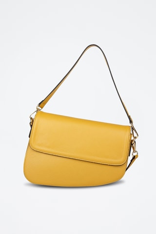 Sac porté épaule en cuir de veau - Jaune