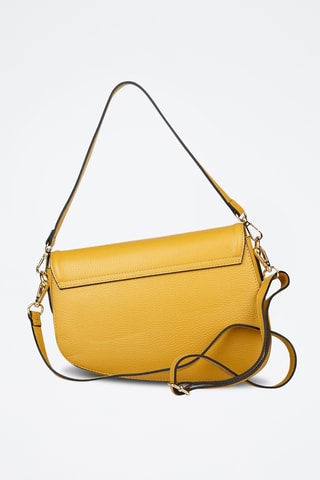Sac porté épaule en cuir de veau - Jaune
