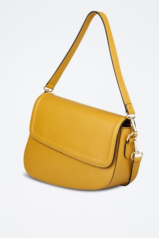 Sac porté épaule en cuir de veau - Jaune