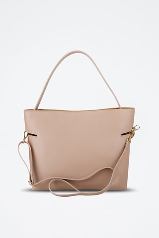 Sac à main et pochette en cuir de veau - Rose