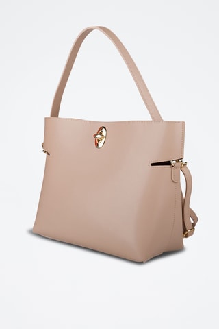 Sac à main et pochette en cuir de veau - Rose