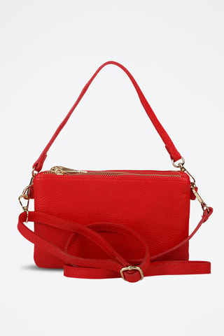 Sac porté épaule en cuir de veau - Rouge