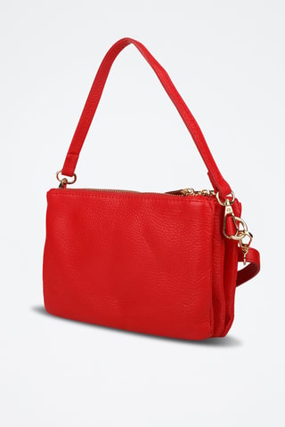 Sac porté épaule en cuir de veau - Rouge