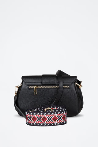 Sac porté épaule en cuir de veau - Noir