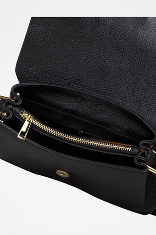 Sac porté épaule en cuir de veau - Noir