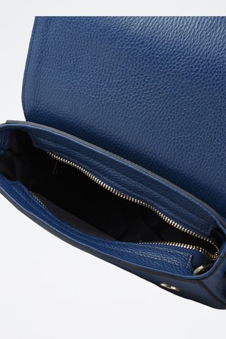 Sac bandoulière en cuir de veau - Bleu marine