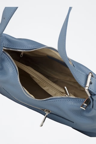 Sac porté épaule en cuir de veau - Bleu