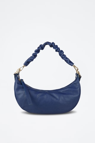 Sac porté épaule en cuir de veau - Bleu marine