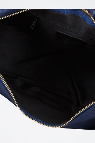 Sac porté épaule en cuir de veau - Bleu marine