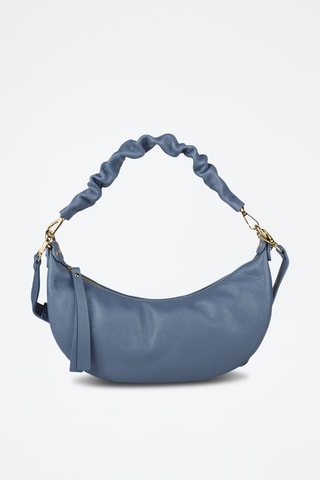 Sac porté épaule en cuir de veau - Bleu