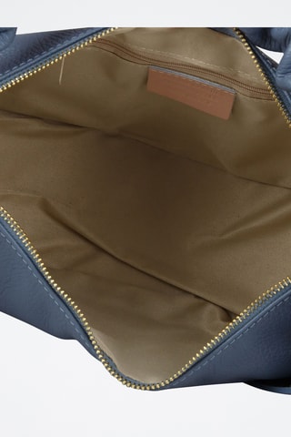 Sac porté épaule en cuir de veau - Bleu