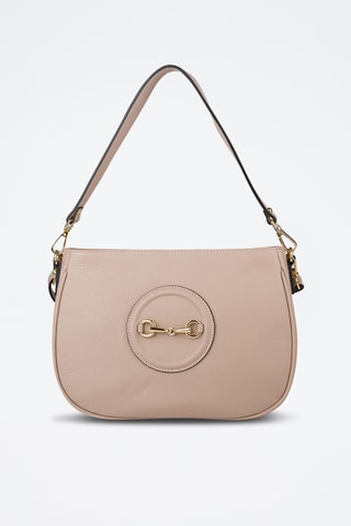 Sac porté épaule en cuir de veau - Beige