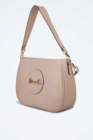 Sac porté épaule en cuir de veau - Beige