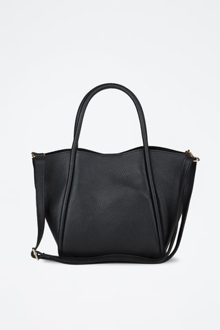 Sac à main et pochette en cuir de veau - Noir