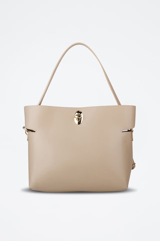 Sac à main et pochette en cuir de veau - Gris