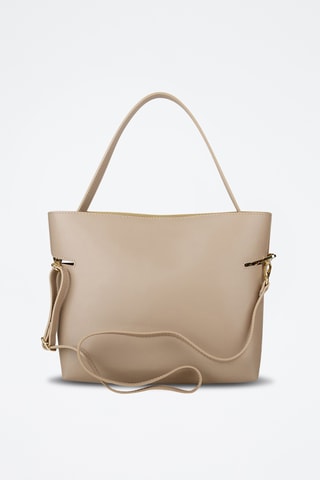 Sac à main et pochette en cuir de veau - Gris