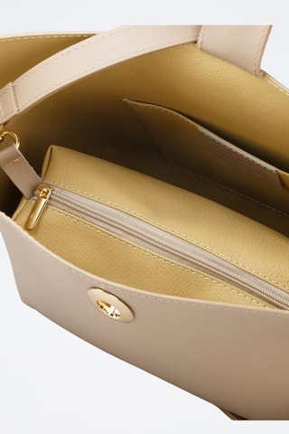 Sac à main et pochette en cuir de veau - Gris