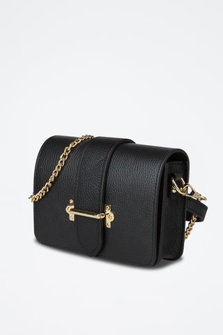 Sac bandoulière en cuir de veau - Noir