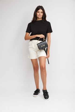 Sac bandoulière en cuir de veau - Noir
