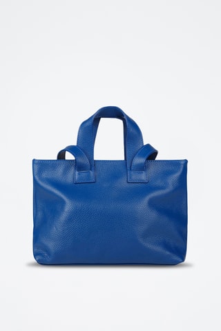 Sac porté épaule en cuir de veau - Bleu