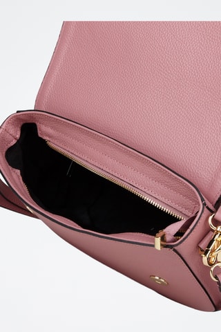 Sac porté épaule en cuir de veau - Rose