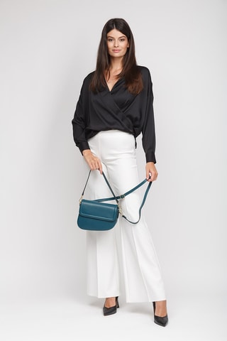 Sac bandoulière en cuir de veau - Bleu