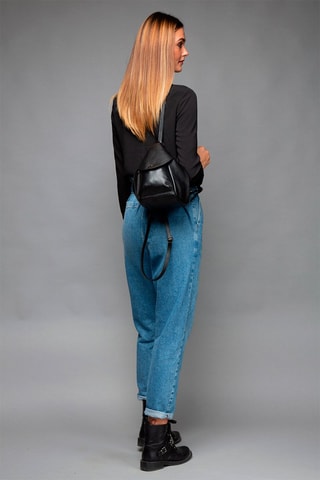 Bandolera de piel bovina Negro - Negro
