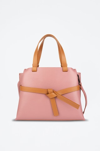 Sac à main en cuir - Marron et rose