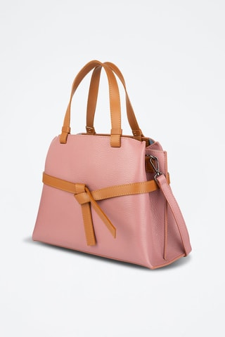 Sac à main en cuir - Marron et rose
