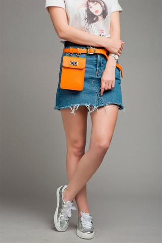 Sac banane en cuir - Orange