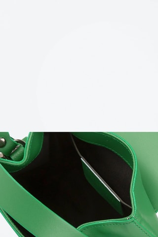 Sac bandoulière en cuir de chèvre - Vert et argenté