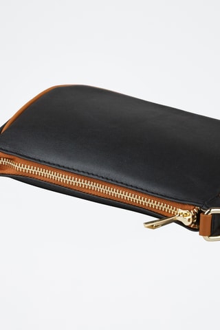 Sac bandoulière en cuir de veau - Noir