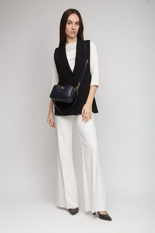 Sac bandoulière en cuir de veau - Bleu marine