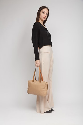 Sac à main en croûte de cuir - Marron